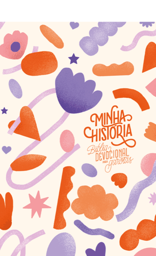 Capa da Bíblia Nova Versão Transformadora "Minha História", com ilustrações coloridas e divertidas, voltada para o público jovem.